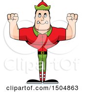 Poster, Art Print Of Mad Buff Caucasian Male Christmas Elf