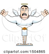 Clipart Of A Scared Buff Caucasian Male Angel Royalty Free Vector Illustration