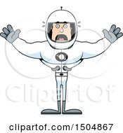 Clipart Of A Scared Buff Caucasian Male Astronaut Royalty Free Vector Illustration