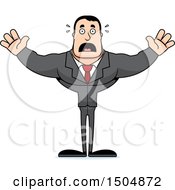 Clipart Of A Scared Buff Caucasian Male Royalty Free Vector Illustration