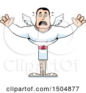 Clipart Of A Scared Buff Caucasian Male Cupid Royalty Free Vector Illustration