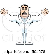 Clipart Of A Scared Buff Caucasian Male Doctor Royalty Free Vector Illustration