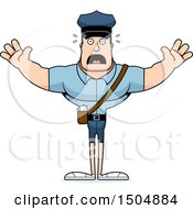 Poster, Art Print Of Scared Buff Caucasian Male Postal Worker