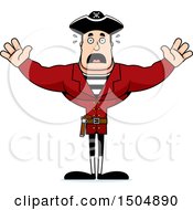 Clipart Of A Scared Buff Caucasian Male Pirate Captain Royalty Free Vector Illustration