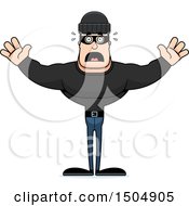 Poster, Art Print Of Scared Buff Caucasian Male Robber