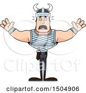 Clipart Of A Scared Buff Caucasian Male Viking Royalty Free Vector Illustration