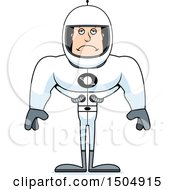 Clipart Of A Sad Buff Caucasian Male Astronaut Royalty Free Vector Illustration