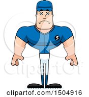 Clipart Of A Sad Buff Caucasian Male Baseball Player Royalty Free Vector Illustration