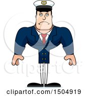 Clipart Of A Sad Buff Caucasian Male Sea Captain Royalty Free Vector Illustration
