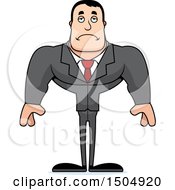 Clipart Of A Sad Buff Caucasian Male Royalty Free Vector Illustration