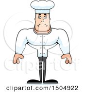 Clipart Of A Sad Buff Caucasian Male Chef Royalty Free Vector Illustration