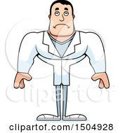 Clipart Of A Sad Buff Caucasian Male Doctor Royalty Free Vector Illustration