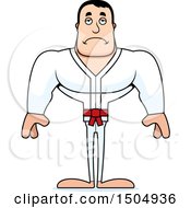Clipart Of A Sad Buff Caucasian Karate Man Royalty Free Vector Illustration