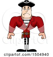 Clipart Of A Sad Buff Caucasian Male Pirate Captain Royalty Free Vector Illustration
