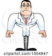 Clipart Of A Sad Buff Caucasian Male Scientist Royalty Free Vector Illustration