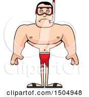 Clipart Of A Sad Buff Caucasian Male In Snorkel Gear Royalty Free Vector Illustration