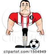 Clipart Of A Sad Buff Caucasian Male Soccer Player Athlete Royalty Free Vector Illustration