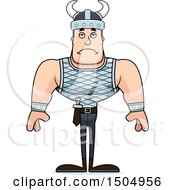 Clipart Of A Sad Buff Caucasian Male Viking Royalty Free Vector Illustration