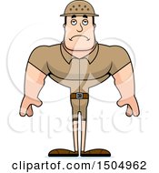 Clipart Of A Sad Buff Caucasian Male Zookeeper Royalty Free Vector Illustration