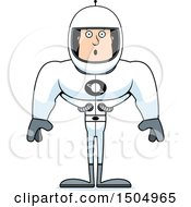 Clipart Of A Surprised Buff Caucasian Male Astronaut Royalty Free Vector Illustration
