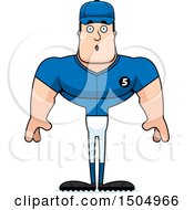 Clipart Of A Surprised Buff Caucasian Male Baseball Player Royalty Free Vector Illustration
