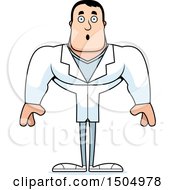 Clipart Of A Surprised Buff Caucasian Male Doctor Royalty Free Vector Illustration