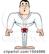 Clipart Of A Surprised Buff Caucasian Karate Man Royalty Free Vector Illustration