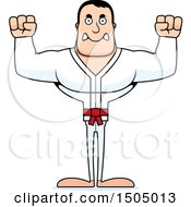 Clipart Of A Mad Buff Caucasian Karate Man Royalty Free Vector Illustration
