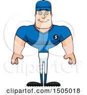Clipart Of A Happy Buff Caucasian Male Baseball Player Royalty Free Vector Illustration