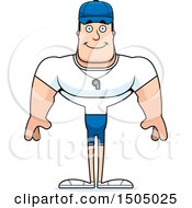 Clipart Of A Happy Buff Caucasian Male Coach Royalty Free Vector Illustration