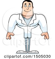 Clipart Of A Happy Buff Caucasian Male Doctor Royalty Free Vector Illustration