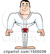 Clipart Of A Happy Buff Caucasian Karate Man Royalty Free Vector Illustration