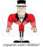 Clipart Of A Happy Buff Caucasian Male Circus Ringmaster Royalty Free Vector Illustration