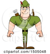 Poster, Art Print Of Happy Buff Caucasian Male Archer Or Robin Hood