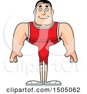 Clipart Of A Happy Buff Caucasian Male Wrestler Royalty Free Vector Illustration