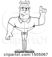 Clipart Of A Black And White Drunk Buff Male Zookeeper Royalty Free Vector Illustration