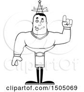 Clipart Of A Black And White Buff Male Wizard With An Idea Royalty Free Vector Illustration
