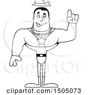 Clipart Of A Black And White Drunk Buff Male Super Hero Royalty Free Vector Illustration