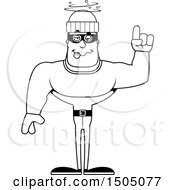 Clipart Of A Black And White Drunk Buff Male Robber Royalty Free Vector Illustration