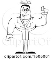 Clipart Of A Black And White Drunk Buff Male Scientist Royalty Free Vector Illustration