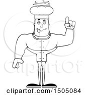 Clipart Of A Black And White Drunk Buff Male Chef Royalty Free Vector Illustration