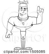 Clipart Of A Black And White Drunk Buff Male Coach Royalty Free Vector Illustration