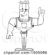 Clipart Of A Black And White Drunk Buff Male Construction Worker Royalty Free Vector Illustration