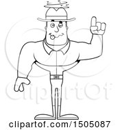 Clipart Of A Black And White Drunk Buff Male Cowboy Royalty Free Vector Illustration