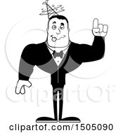 Clipart Of A Black And White Drunk Buff Party Man Royalty Free Vector Illustration