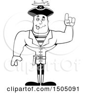 Clipart Of A Black And White Drunk Buff Male Pirate Captain Royalty Free Vector Illustration