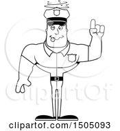 Clipart Of A Black And White Buff Male Police Officer With An Idea Royalty Free Vector Illustration