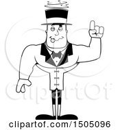 Clipart Of A Black And White Buff Male Circus Ringmaster With An Idea Royalty Free Vector Illustration