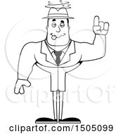 Clipart Of A Black And White Drunk Buff Male Detective Royalty Free Vector Illustration