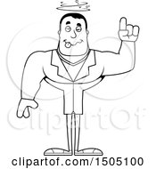 Clipart Of A Black And White Drunk Buff Male Doctor Royalty Free Vector Illustration